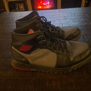 Air Jordan 1 Trek Cool Grey Black Red Sneakers US Size 11 used excellent shape